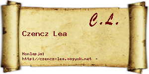 Czencz Lea névjegykártya